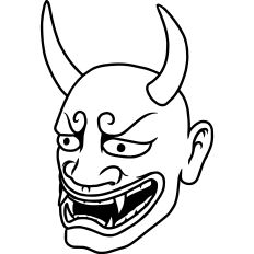 Oni Mask Linework