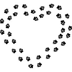 Paw prints Heart
