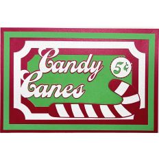 Candy Canes 5 Cents 3D Shadowbox Card 4x6