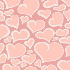 Pale Coral Pink Voluptuous Floating Hearts