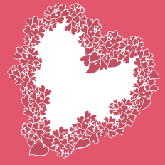 Coral Valentine Heart Border