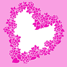 Shades of Fuschia Heart Border