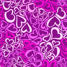 Shades of Fuschia floating hearts design