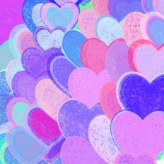 Colorful Valentine Hearts Chalky Pastel 