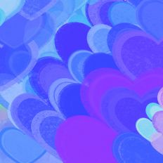 Blue and purple scaly hearts background design