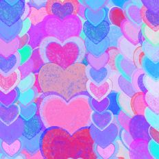 Colorful Valentine Stacked Hearts Chalky Pastel 
