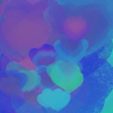 Faded Love Colorful Valentine Hearts Chalky Pastel 
