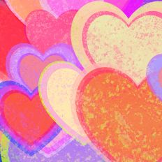 Colorful Valentine Hearts Chalky Pastel 