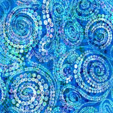 Colorful Blue Swirling Abstract Design 