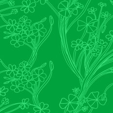 Trailing Shamrock Plants on Green