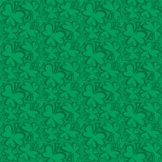Lucky Green Shamrocks Floating on Green Background