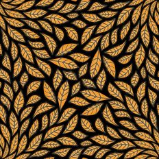 Swirling Fall Leaves orange and black
