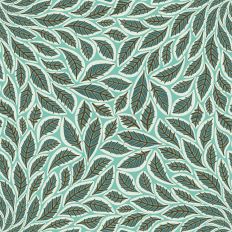 Swirling Fall Leaves teal on teal