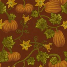 pumpkins on the vine with yellow squash blossoms