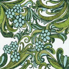 Distressed Tropical Leafy Floral Background Design in greens and aquas on washed white