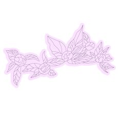 Elegant Peony Budding Branch Floral Sketch Design 