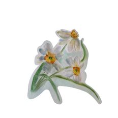 3 DAFFODILS Floral Watercolor Print and Cut Design