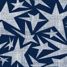 Abstract Stars with Linen Texture on USA Flag Blue Background Design