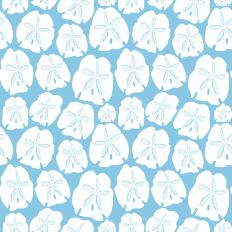 White Sand Dollars on Turquoise Blue Printable Background Design