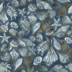 Seashells Galore in Moody Blue Tones and Ripples