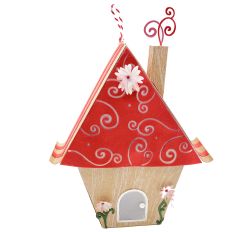 Triangular Hat House with Intricate Swirls