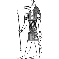 Anubis Egyptian God Linework 