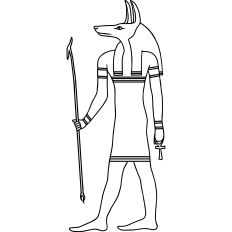 Anubis Egyptian God Linework 
