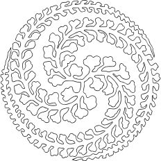 Floral spiral in white