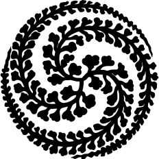 Floral spiral in black