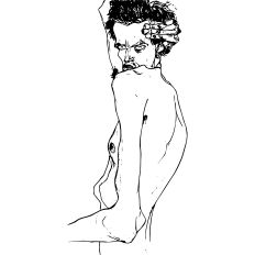 Figure sketch by Egon schiele