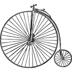 Penny farthing bike Vintage illustration