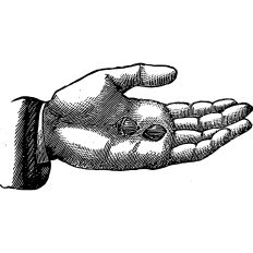 Vintage Giving Hand illustration