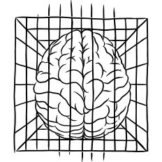 Brain in a cage, illustration inspired by Neurodivergence