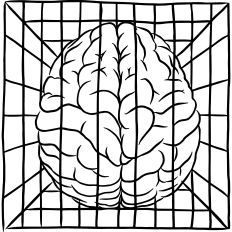 Brain in a cage, illustration inspired by Neurodivergence