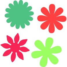 Petal like shapes for layering and collage