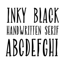 Inky black handwritten serif font
