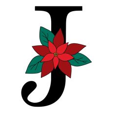 J Poinsettia Monogram