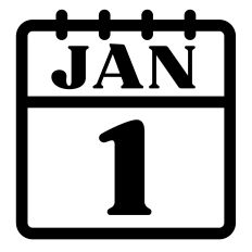 Jan 1 New Years Day calendar