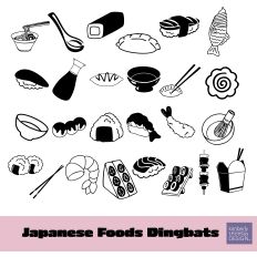 Japanese Foods Dingbats