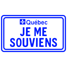 Je Me Souviens Québec Plate