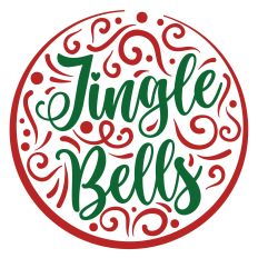 Jingle Bells Round Christmas SVG Quote