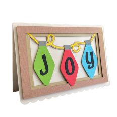 3D Christmas Shadowbox Card - JOY with Lightbulbs
