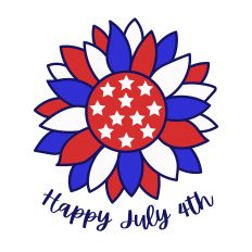Patriotic Sunflower July 4th-Layered