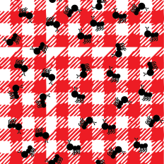 Ants on Picnic Tablecloth Repeatable Pattern