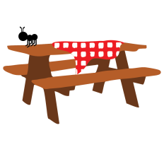 Ant on Picnic Table