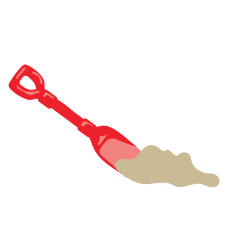 Shovel Scooping Sand