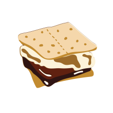Smore with Melted Marshmallow & Chocolate
