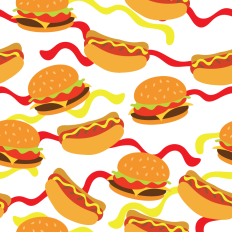 Hotdog & Hamburger Pattern
