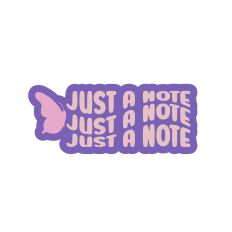 Just a Note Butterfly Retro Wavy Layered Quote