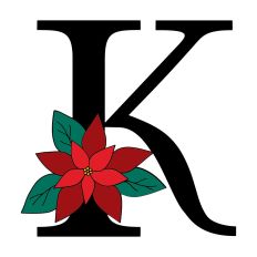 K Poinsettia Monogram